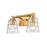 Atlas Lighting Pulsate 13''W 2Lt Vanity Light, Satin Brass/Clear