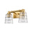 Atlas Lighting Pulsate 13''W 2Lt Vanity Light, Satin Brass/Clear