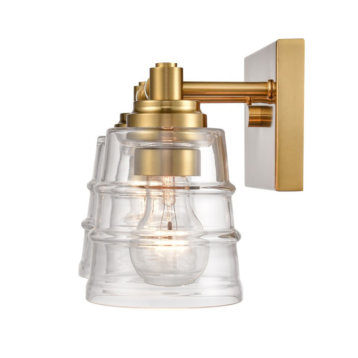Atlas Lighting Pulsate 13''W 2Lt Vanity Light, Satin Brass/Clear