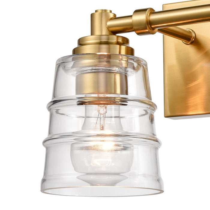 Atlas Lighting Pulsate 13''W 2Lt Vanity Light, Satin Brass/Clear