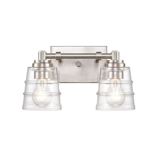 Atlas Lighting Pulsate 13''W 2Lt Vanity Light, Satin Nickel/Clear