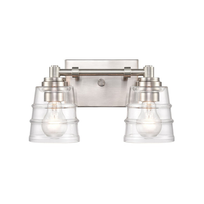 Atlas Lighting Pulsate 13''W 2Lt Vanity Light, Satin Nickel/Clear