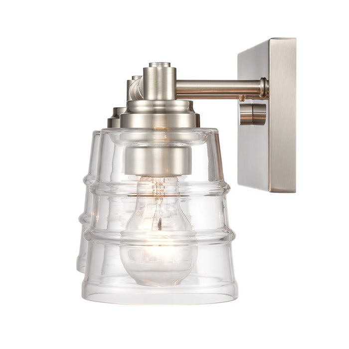 Atlas Lighting Pulsate 13''W 2Lt Vanity Light, Satin Nickel/Clear