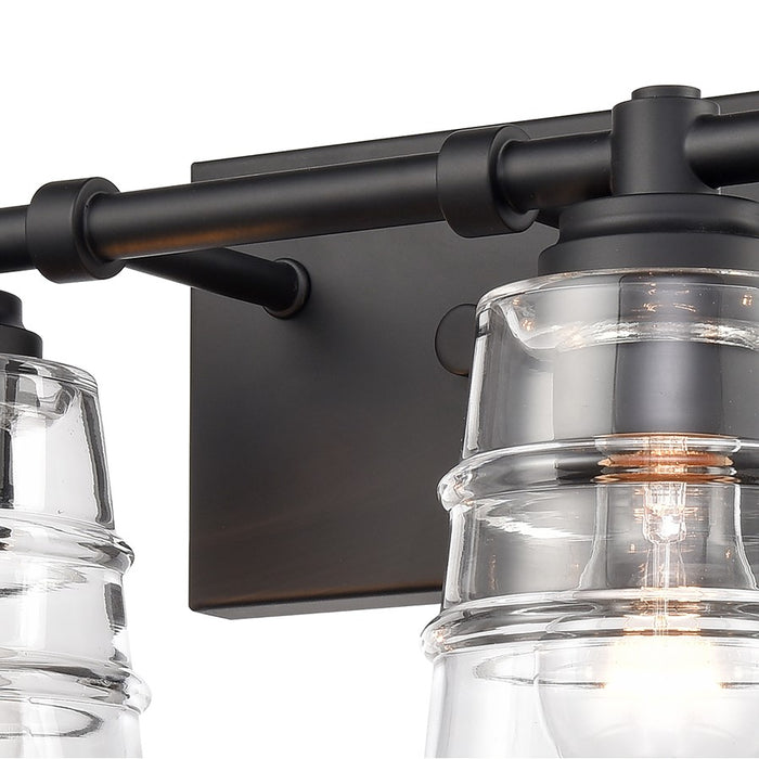 Atlas Lighting Pulsate 30.25'' Wide 4Lt Vanity Light, Black/Clear
