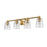 Atlas Lighting Pulsate 30.25'' Wide 4Lt Vanity Light, Brass/Clear