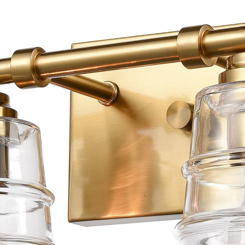 Atlas Lighting Pulsate 30.25'' Wide 4Lt Vanity Light, Brass/Clear