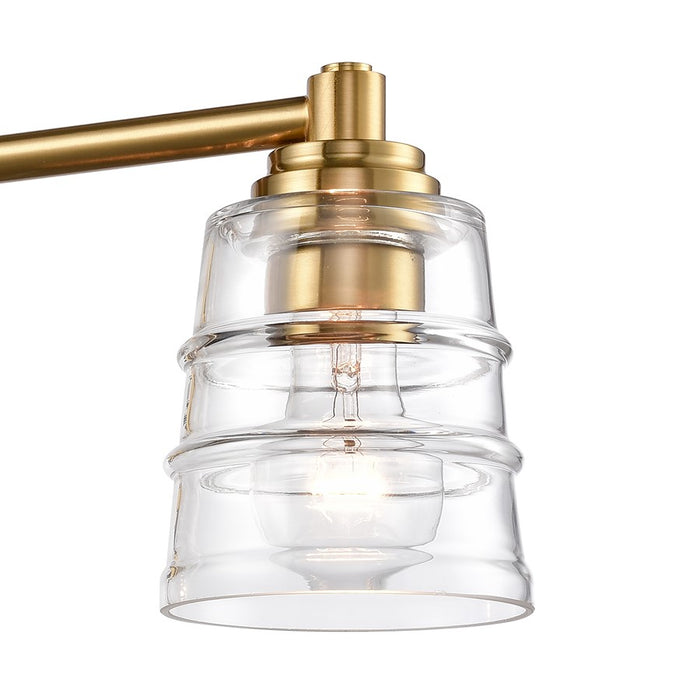 Atlas Lighting Pulsate 30.25'' Wide 4Lt Vanity Light, Brass/Clear