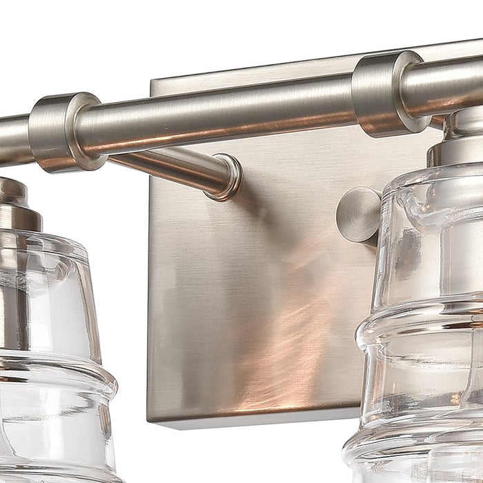 Atlas Lighting Pulsate 30.25'' Wide 4Lt Vanity Light, Nickel/Clear