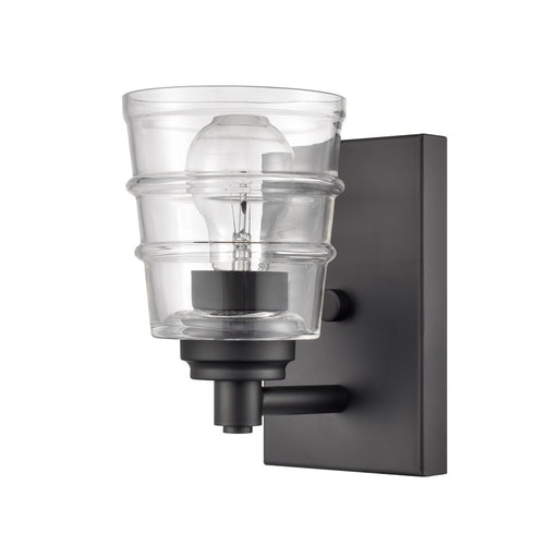 Atlas Lighting Pulsate 4.5''W 1Lt Vanity Light, Matte Black/Clear