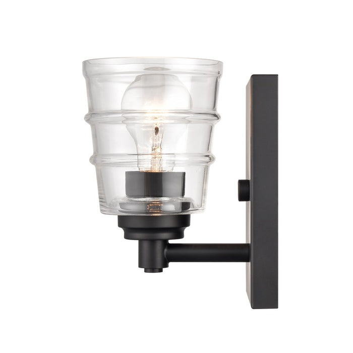 Atlas Lighting Pulsate 4.5''W 1Lt Vanity Light, Matte Black/Clear