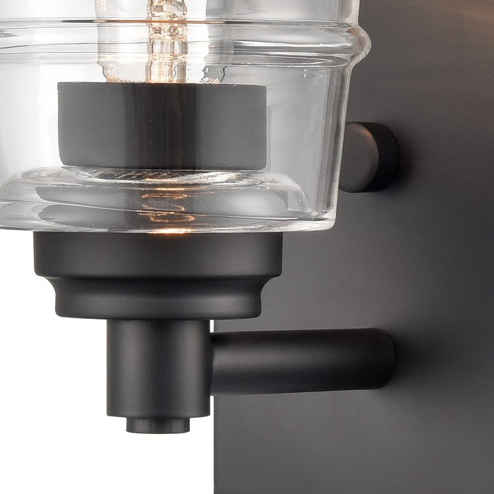 Atlas Lighting Pulsate 4.5''W 1Lt Vanity Light, Matte Black/Clear