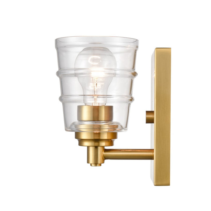 Atlas Lighting Pulsate 4.5''W 1Lt Vanity Light, Satin Brass/Clear