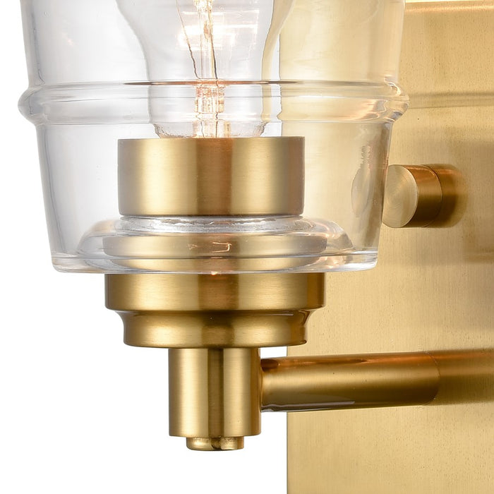 Atlas Lighting Pulsate 4.5''W 1Lt Vanity Light, Satin Brass/Clear