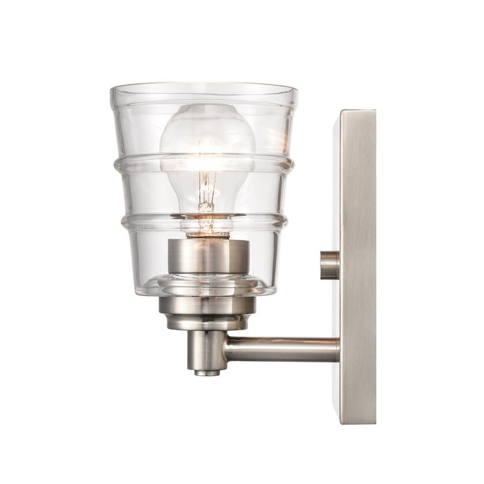 Atlas Lighting Pulsate 4.5'' Wide 1Lt Vanity Light, Nickel/Clear