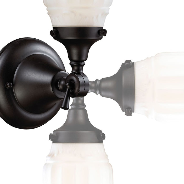 Atlas Lighting Quinton Parlor 7" 1Lt Sconce, Bronze/White