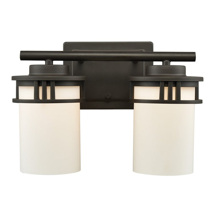 Atlas Lighting Ravendale 12'' Wide 2Lt Vanity Light, Bronze/White