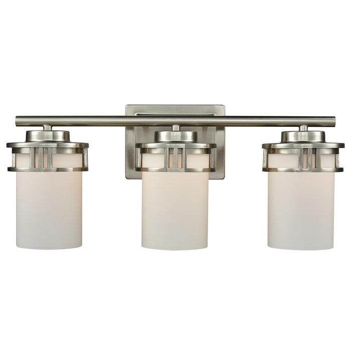 Atlas Lighting Ravendale 20'' Wide 3Lt Vanity Light, Nickel/White