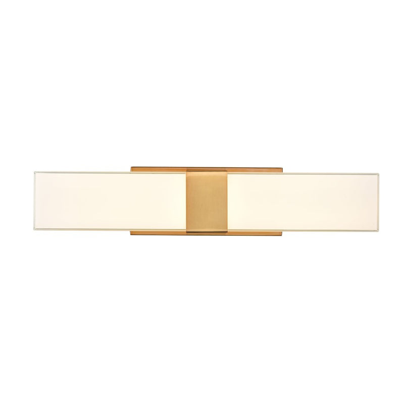 Atlas Lighting Reciprocate 25in 2-Light Vanity Light | Modern Aged Brass and White Glass | Bathroom Vanity | 25 x 3.5 x 5.25 in | Model WL11423-BS