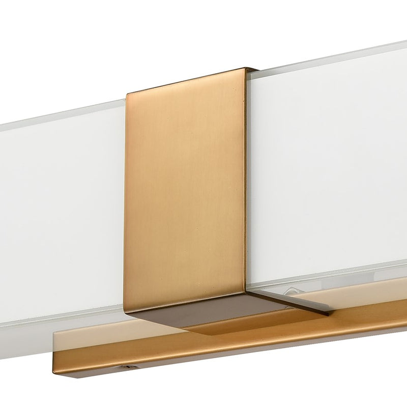 Atlas Lighting Reciprocate 25in 2-Light Vanity Light | Modern Aged Brass and White Glass | Bathroom Vanity | 25 x 3.5 x 5.25 in | Model WL11423-BS