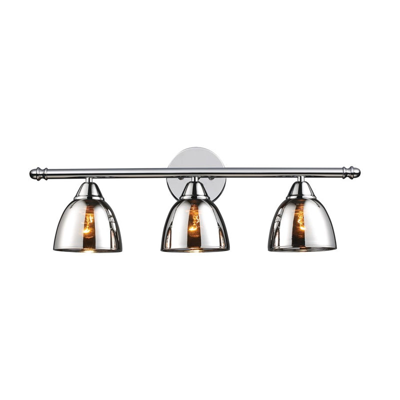 Atlas Lighting Reflections 23in 3-Light Vanity Light | Modern Polished Chrome and Chrome Glass | Bathroom Vanity | 23 x 8 x 8 in | Model WL11424-CH