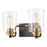 Atlas Lighting Robins 14'' Wide 2Lt Vanity Light, Matte Black/Clear