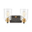 Atlas Lighting Robins 14'' Wide 2Lt Vanity Light, Matte Black/Clear