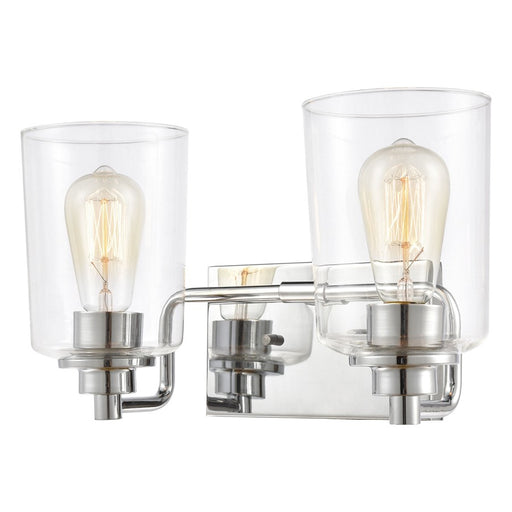 Atlas Lighting Robins 14''W 2Lt Vanity Light, Chrome/Clear Glass