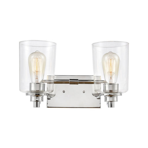 Atlas Lighting Robins 14''W 2Lt Vanity Light, Chrome/Clear Glass