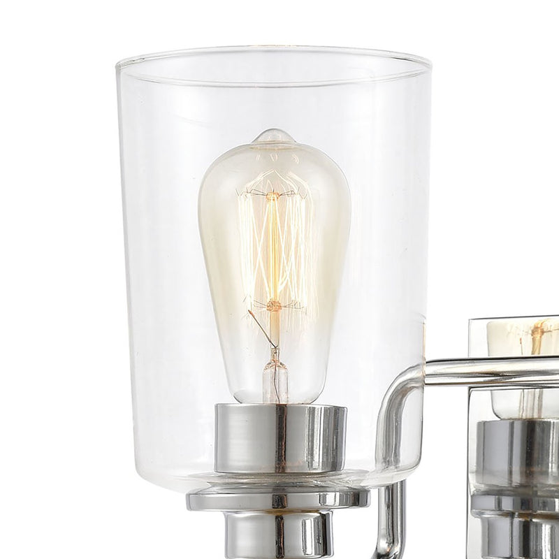 Atlas Lighting Robins 14in 2-Light Vanity Light | Transitional Polished Chrome and Clear Glass | Bathroom Vanity | 14 x 7 x 8 in | Model WL11428-CH