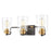 Atlas Lighting Robins 23'' Wide 3Lt Vanity Light, Matte Black/Clear