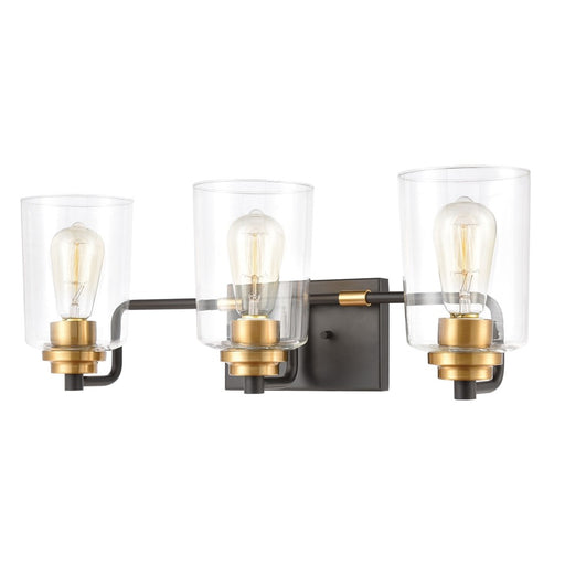Atlas Lighting Robins 23'' Wide 3Lt Vanity Light, Matte Black/Clear