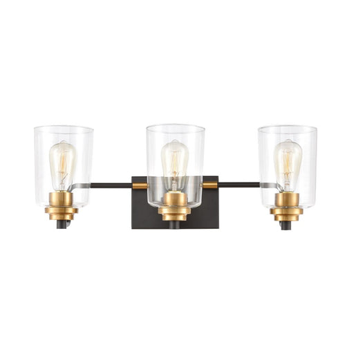 Atlas Lighting Robins 23'' Wide 3Lt Vanity Light, Matte Black/Clear