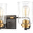 Atlas Lighting Robins 23'' Wide 3Lt Vanity Light, Matte Black/Clear