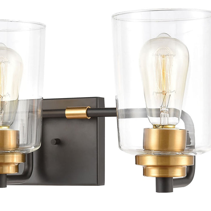 Atlas Lighting Robins 23'' Wide 3Lt Vanity Light, Matte Black/Clear
