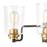 Atlas Lighting Robins 23'' Wide 3Lt Vanity Light, Matte Black/Clear