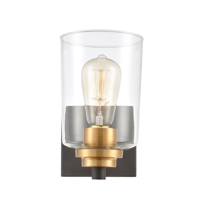 Atlas Lighting Robins 8'' High 1Lt Sconce, Matte Black/Clear