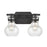Atlas Lighting Salamanca 15.5'' Wide 2Lt Vanity Light, Black/Clear