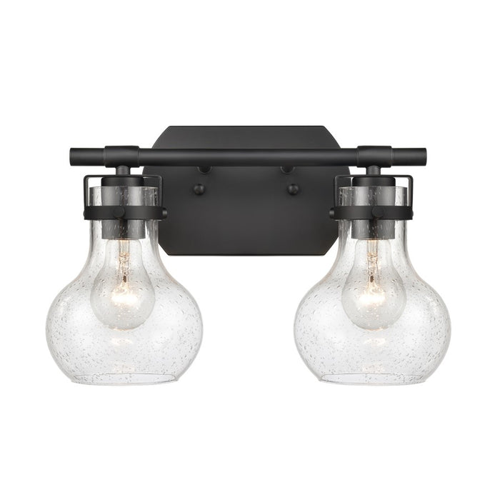 Atlas Lighting Salamanca 15.5'' Wide 2Lt Vanity Light, Black/Clear