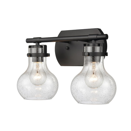 Atlas Lighting Salamanca 15.5'' Wide 2Lt Vanity Light, Black/Clear