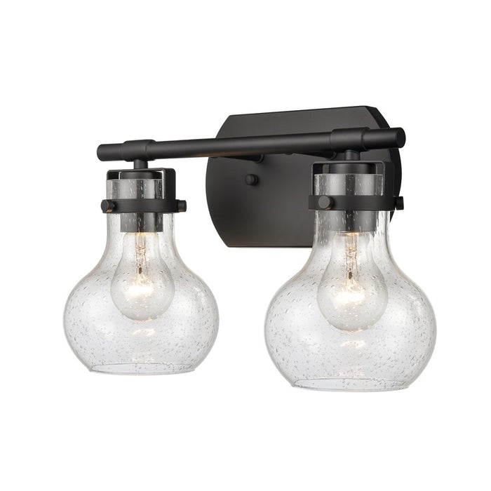 Atlas Lighting Salamanca 15.5'' Wide 2Lt Vanity Light, Black/Clear