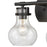 Atlas Lighting Salamanca 15.5'' Wide 2Lt Vanity Light, Black/Clear