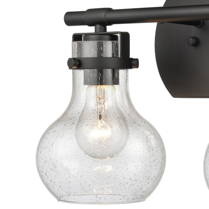 Atlas Lighting Salamanca 15.5'' Wide 2Lt Vanity Light, Black/Clear