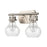 Atlas Lighting Salamanca 15.5'' Wide 2Lt Vanity Light, Nickel/Clear