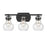 Atlas Lighting Salamanca 21'' Wide 3Lt Vanity Light, Black/Clear