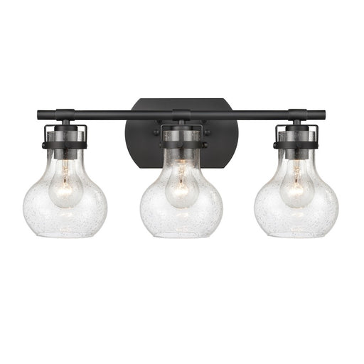 Atlas Lighting Salamanca 21'' Wide 3Lt Vanity Light, Black/Clear