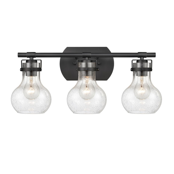 Atlas Lighting Salamanca 21'' Wide 3Lt Vanity Light, Black/Clear