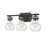 Atlas Lighting Salamanca 21'' Wide 3Lt Vanity Light, Black/Clear
