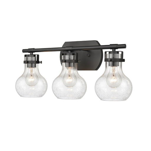 Atlas Lighting Salamanca 21'' Wide 3Lt Vanity Light, Black/Clear