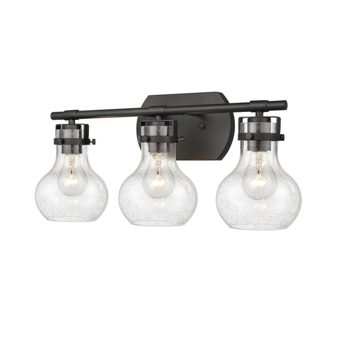 Atlas Lighting Salamanca 21'' Wide 3Lt Vanity Light, Black/Clear