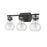 Atlas Lighting Salamanca 21'' Wide 3Lt Vanity Light, Black/Clear